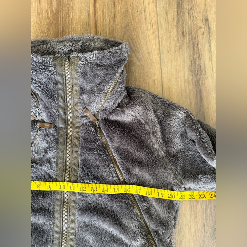 Kuhl Flight Jacket Women's Size XL Hooded Brown Sherpa Fleece Full-Zip - Picture 3 of 10